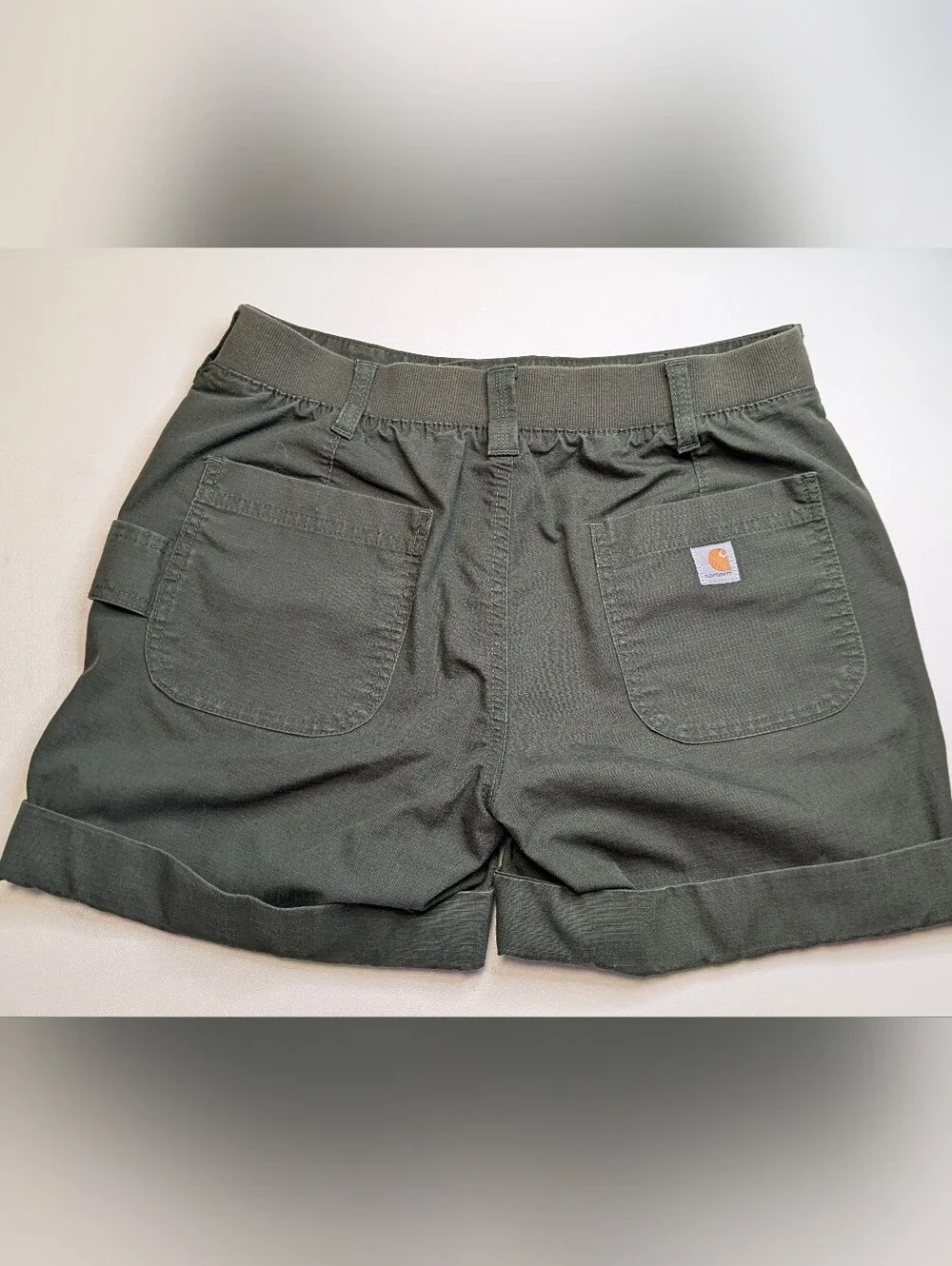 Carhartt Women's Dark Olive Rolled-Hem Utility Shorts
